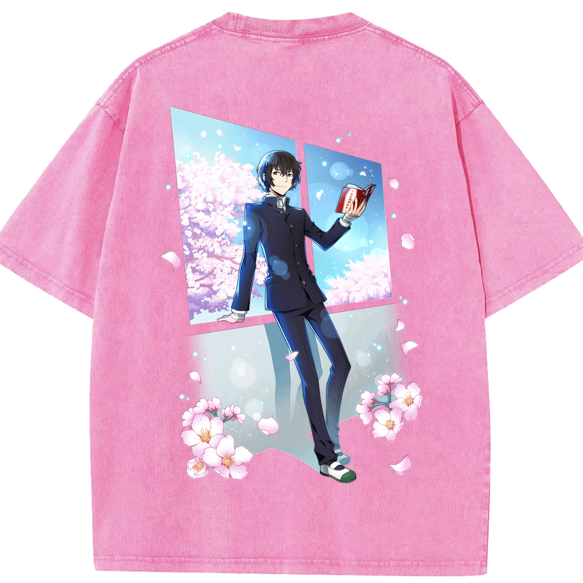（画像用） 文豪ストレイドッグス Bungo Stray Dogs 綿100% ヴィンテージ風 半袖Tシャツ（背面プリント）
